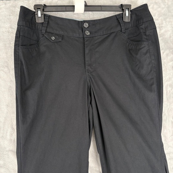 Lane Bryant Dress Casual Pants Straight Leg Black Stretch Womens Size 16 Average - Picture 2 of 12